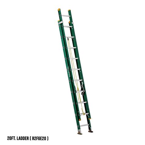 Ridgid Fiberglass Extension Ladders Green Gigatools Industrial Center