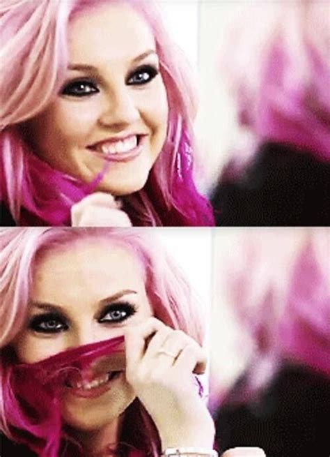 Close Up Of The Look Perrie Wore Back When She Had Pink Hair Very Dark