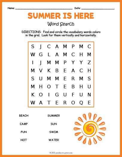 32 Free Printable Summer Word Search Pdf For Fun 2022