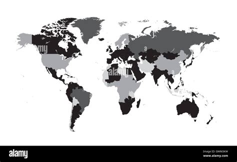 Black And White World Map With Countries Names