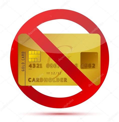Using the capital one secured card responsibly could help. No credit or credit cards not allowed illustration design — Stock Photo © alexmillos #6423462