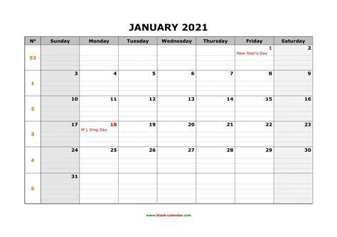 2021 Calendar Spaces Best Calendar Example