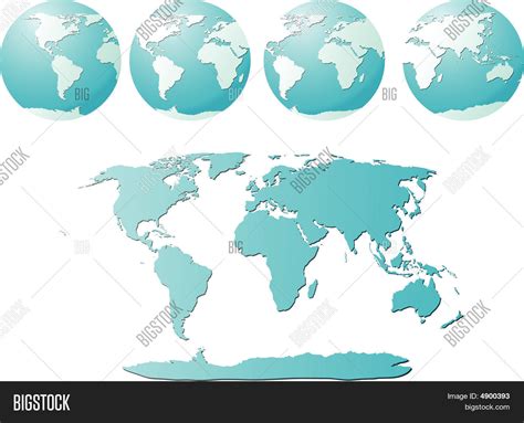 Globes Set World Vector And Photo Free Trial Bigstock