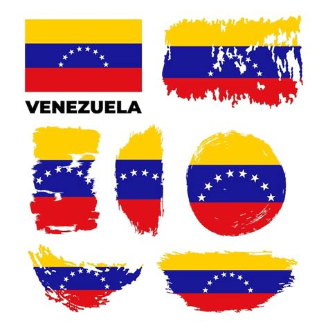 Premium Vector Venezuela Grunge Flag Set Vector Flat Icon