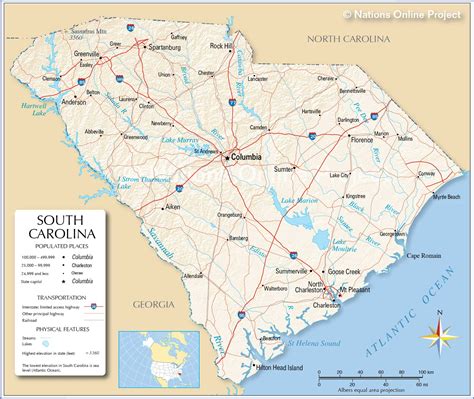 South Carolina Map With Cities Map Of The World