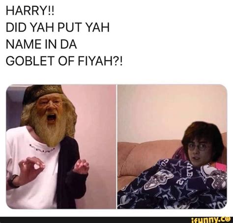 Harry Did Yah Put Yah Name In Da Goblet Of Fiyah Ifunny