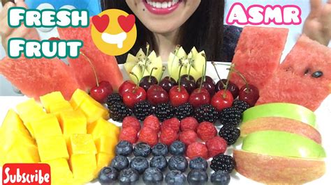 Asmr Fresh Fruit Platter Mukbang Eating Sounds Youtube