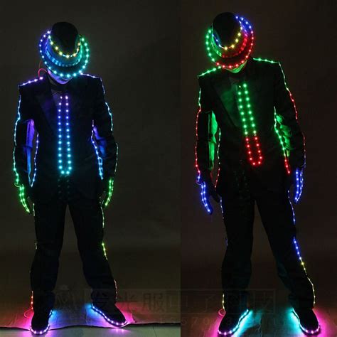 New Led Lighting Suit Multi Colors Luminous Clothing Michael Style For