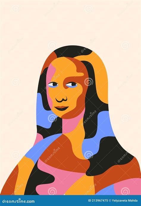 Mona Lisa Portrait Pop Art Abstract Drawing Gioconda Leonardo Da Vinci