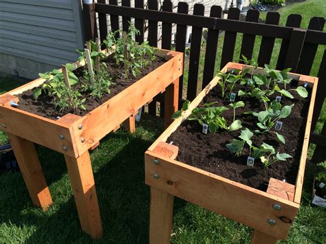 I know many of you are wanting to try out building a raised garden bed for your garden this year so i thought i would share how we built ours last spring! Ana White | Our twin elevated gardens - DIY Projects