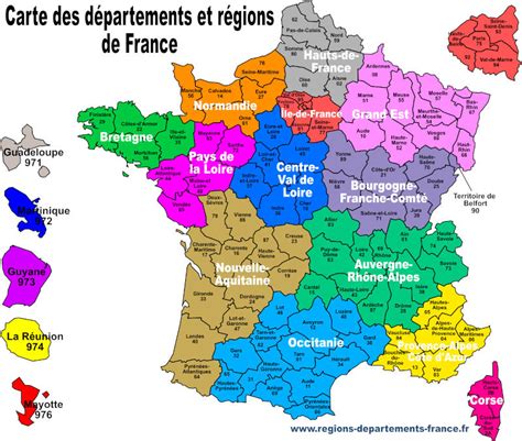 Carte De France Avec Régions Et Départements