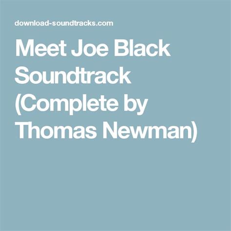 Meet Joe Black Soundtrack Complete By Thomas Newman Soundtrack