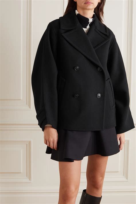 VALENTINO Double Breasted Wool Blend Twill Coat NET A PORTER