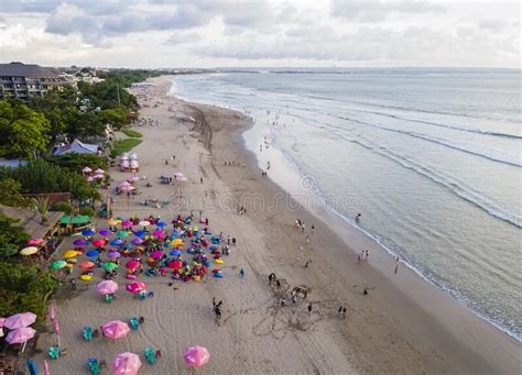 Beautiful Top View Of La Planca Beach Seminyak Bali Indonesia Stock