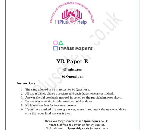 Vr Paper E Best 11 Plus Online Practice Exams11free Tests
