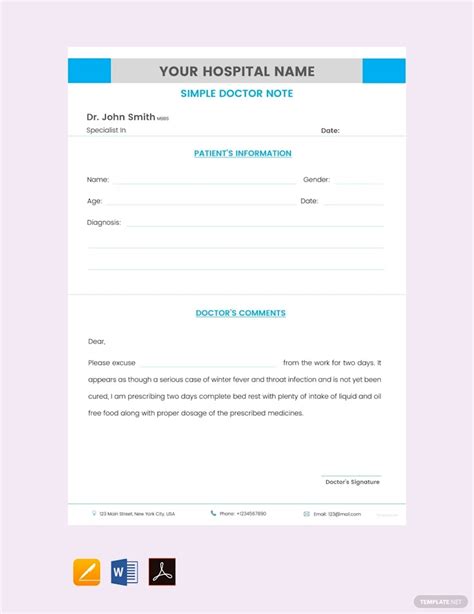 Free Fake Doctors Note Templates To Download Onedesblog