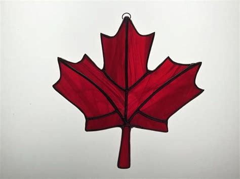 Canadian Maple Leaf Handmade Stained Glass Suncatcher Etsy Australia