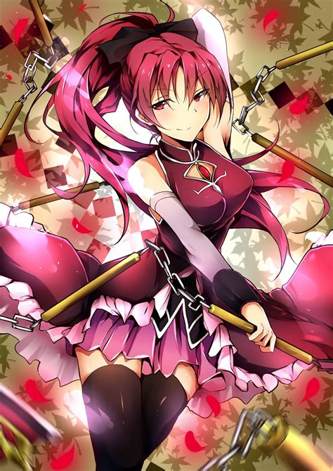 Illustration Redhead Long Hair Anime Anime Girls Mahou Shoujo Madoka Magica Red Eyes