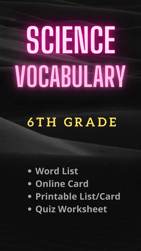 Science Words For Students Of 6th Grade Which Are Essential Vocabulary