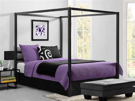 Save 15% on select furniture with code save15 on select items. Dorel Home Furnishings Modern Queen Black Canopy Metal Bed ...