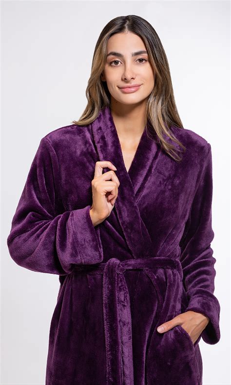 Luxury Bathrobes Plush Robes Super Soft Purple Lightweight Plush