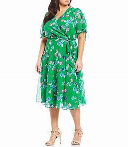 Shop For Howard Plus Size Floral Print Puff Sleeve Belted Midi