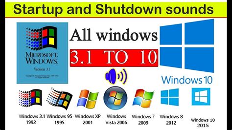 All Windows Startup Sounds And Shutdown Sounds 31 To Windows 10 Youtube