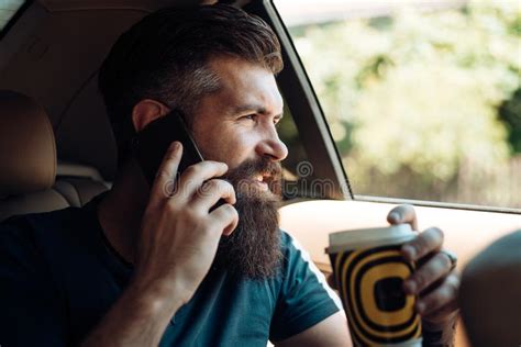 Brutal Caucasian Hipster With Moustache Male Barber Care Mature Hipster With Beard Bearded
