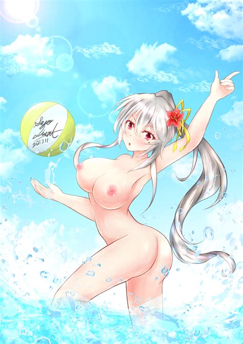 Original Highres Girl Ball Beachball Blush Nude Water White