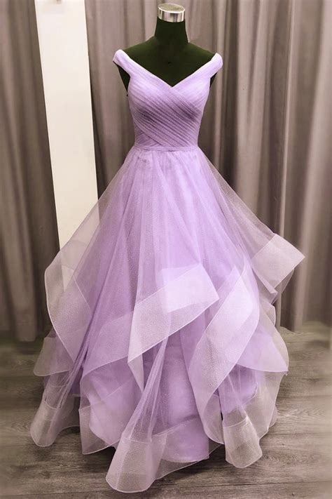 Lavender Tulle Sweetheart Layers Princess Long Party Dress Tulle Floor Length Prom Dress Pink