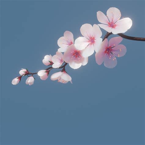 Artstation Cherry Blossom Branch Game Assets