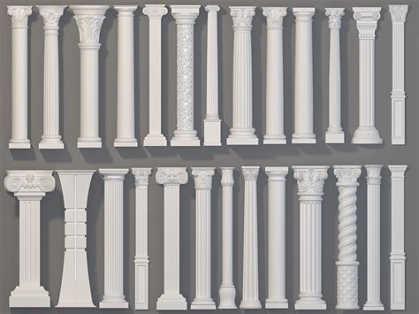 3d Columns Collection 2 26 Pieces Cgtrader