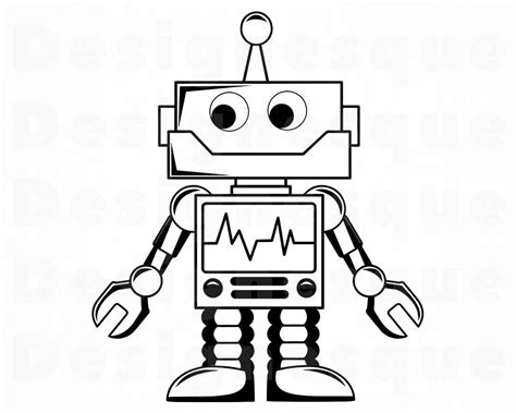 Robot 5 Svg Robot Svg Alien Svg Robot Clipart Robot Files Etsy Images