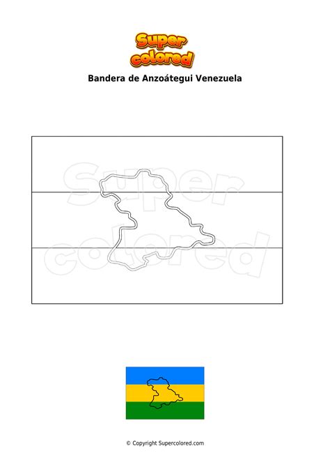 Dibujo para colorear Bandera de Anzoátegui Venezuela Supercolored com