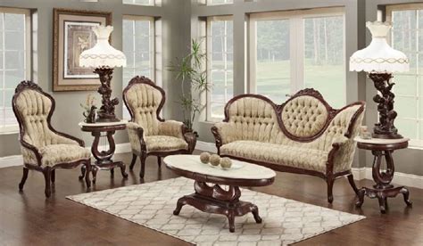 Polished Hemlock Wood Victorian Sofa Set Size Multisizes Feature