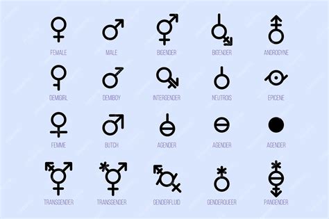 Premium Vector Set Of Gender Symbols Sexual Orientation Signs