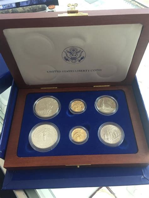 1986 Statue Of Liberty Ellis Island Gold And Silver 6 Coin Set 1755294641