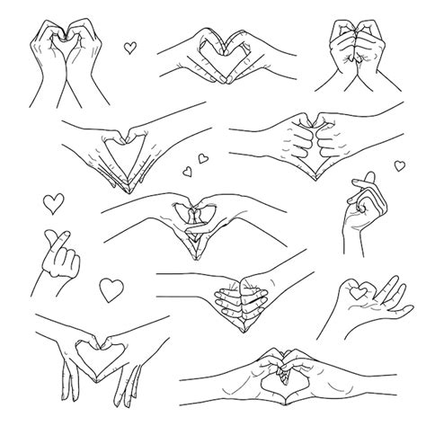 Premium Vector Hearts Of Hand Poses