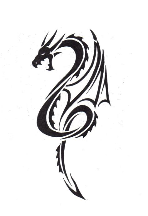 Easy Tribal Dragon Tattoo Designs Kingmeme