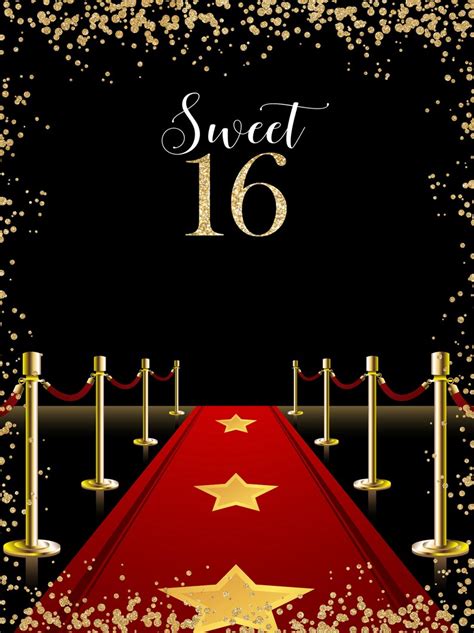 Sweet 16 Red Carpet Custom Backdrop Birthday Banner Photo Etsy