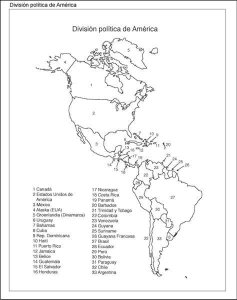 Mapa Del Continente Americano Con Nombres Imagui