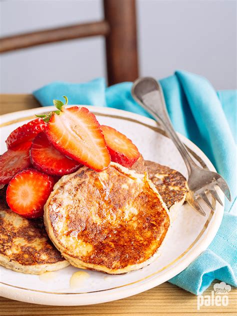Tastes just like banana bread, but made with no flour, no sugar, no butter. The Best Paleo Banana Pancakes with Fresh Strawberries