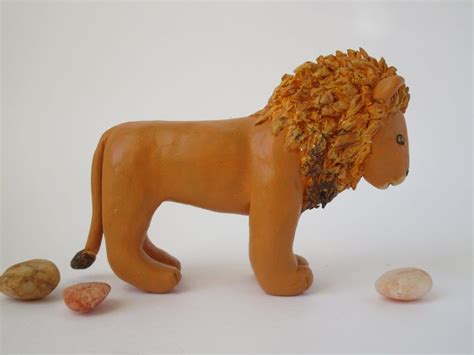 Polymer Clay Lion Lion Figurine Clay Animal Sculpture Etsy