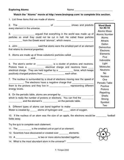 Molecules And Atoms Worksheet Answer Key Worksheeto Com