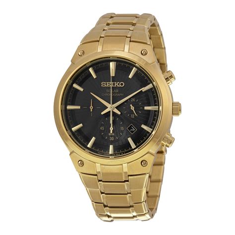 An example is the zeiger men's b006 wristwatch band. Seiko Solar Chronograph Black Dial Gold-tone Men's Watch ...