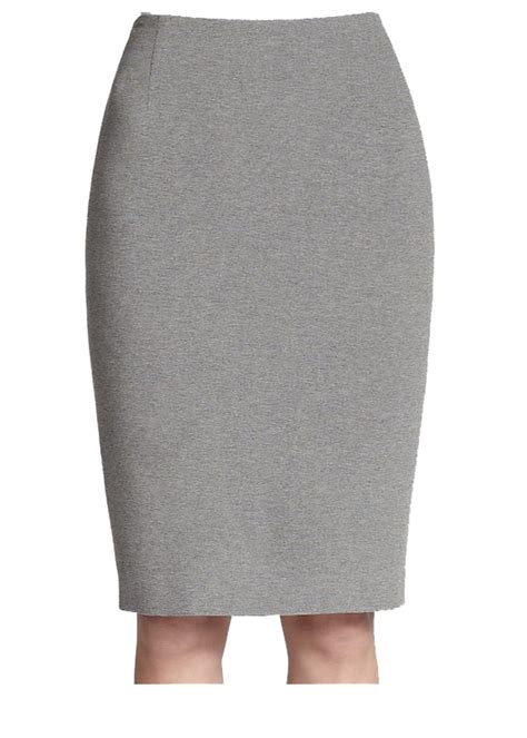 Classic Gray Polyester Wrinkle Free Pencil Skirt Elizabeths Custom