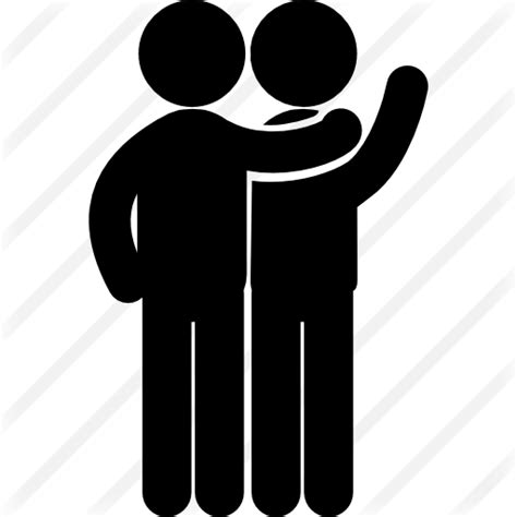 Este é o dia que te representa, amigo. Dos amigos masculinos en comunicación de pie uno frente al otro - Iconos gratis de personas