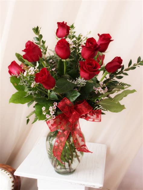 Dozen Rose Vase Arrangement Event Floral