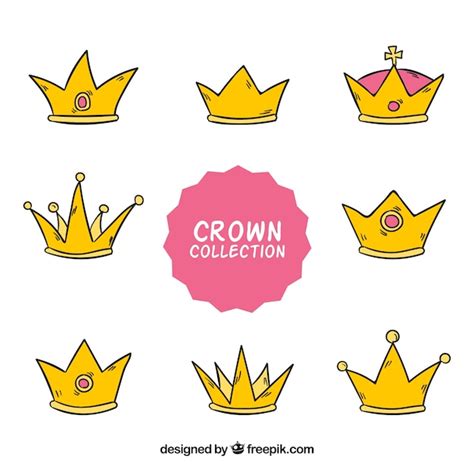 Free Vector Decorative Hand Drawn Crown Collection