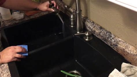 Since my sink is a dark grey granite composite these marks are very noticeable. How to Clean a Blanco Composite Granite Sink